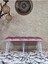 Metal Beyaz Tel Ayaklı 100 cm Puf Bench - Puf - Bench - Oturak - Mutfak Oturağı - Antre Oturağı Pembe Renk 100 x 40 Boyut/ebat 2