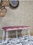 Metal Beyaz Tel Ayaklı 100 cm Puf Bench - Puf - Bench - Oturak - Mutfak Oturağı - Antre Oturağı Pembe Renk 100 x 40 Boyut/ebat 3