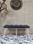 Metal Beyaz Tel Ayaklı 100 cm Puf Bench - Puf - Bench - Oturak - Mutfak Oturağı - Antre Oturağı Füme Renk 100 x 40 Boyut/ebat 2