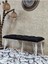 Metal Beyaz Tel Ayaklı 100 cm Puf Bench - Puf - Bench - Oturak - Mutfak Oturağı - Antre Oturağı Siyah Renk 100 x 40 Boyut/ebat 1