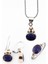Kök Safir Taşlı Gümüş Otantik Set 1