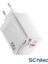 65W Type-C 60CM Kablolu Usba ve Pd Çıkışlı Süper Hızlı Şarj Aleti Başlığı Beyaz YK83 2