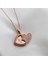 Kişiye Özel Kalp Zirkon Taşlı Rose Gold Kaplama Isim Yazılabilir Kolye 1