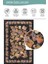 Florart Siyah Vintage Dokulu Gül Desenli Dokuma Tabanlı Çiçekli Şönil Halı Al 484 4