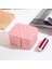 Deri Mini Baklava Desenli Seyahat Takı Bijuteri Mücevher Kutusu Organizer Düzenleyici 11,5cm Pembe Ithal Ürün 4