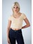 Kadın Vanilya Ön Arka U Bluz EV57 4