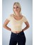 Kadın Vanilya Ön Arka U Bluz EV57 5