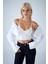 Kadın Beyaz V Yaka Crop Bluz COL1000 2