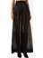 Organza Sheer Geniş Paça Pantolon, Siyah 1