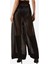 Organza Sheer Geniş Paça Pantolon, Siyah 3