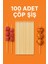 Bambu Çöp Şiş & Yanmaz Bambu Şiş & Tek Kullanımlık Mangal ve Barbekü Şişi & 100 Adet & 25 cm & Aırfryer Çöp Şiş 1