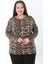 Kadın Desenli Likralı Yünlü Viskon Bluz 1