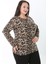 Kadın Desenli Likralı Yünlü Viskon Bluz 4