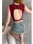 Sırtı Kemer Detaylı Kaşkorse Crop Bluz 1