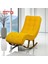 Sallanan Koltuk – Sarı Teddy Kumaş, Modern Ahşap Ayaklı Geniş Dinlenme Koltuğu 160x75 1