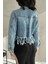 Püskül Detaylı Denim Crop Ceket 5