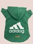 Kapişonlu Sweatshirt Köpek ve Kedi Kıyafeti - Yeşil Adidog 2
