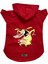 Kapişonlu Polar Sweatshirt Köpek ve Kedi Kıyafeti & Elbisesi - Kırmızı Inek 1