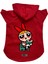 Kapişonlu Polar Sweatshirt Köpek ve Kedi Kıyafeti & Elbisesi - Kırmızı Blossom 1