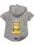 Kapişonlu Polar Sweatshirt Köpek ve Kedi Kıyafeti & Elbisesi - Gri Yeni Pikachu 1