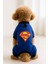 Kedi ve Köpek Kıyafeti & Elbisesi - Saks Mavi 4 Bacak Tulum Superman 1