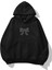 Unisex Kurdele Taş Baskılı Sweatshirt Siyah 1