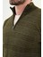 Desenli Slim Fit Fermuarlı Yarım Balıkçı Yaka Şönil Kumaş Erkek Triko Kazak 2