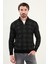 Desenli Slim Fit Fermuarlı Yarım Balıkçı Yaka Şönil Kumaş Erkek Triko Kazak 1