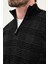 Desenli Slim Fit Fermuarlı Yarım Balıkçı Yaka Şönil Kumaş Erkek Triko Kazak 2