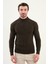 Örgü Desenli Slim Fit Yarım Balıkçı Yaka Yün Erkek Triko Kazak 1