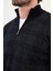 Desenli Slim Fit Fermuarlı Yarım Balıkçı Yaka Şönil Kumaş Erkek Triko Kazak 2