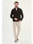 Çizgili Slim Fit Fermuarlı Yarım Balıkçı Yaka Şönil Kumaş Erkek Triko Kazak 3
