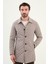 Desenli Slim Fit Gömlek Yaka Erkek Trench Coat 1