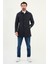 Desenli Slim Fit Gömlek Yaka Erkek Trench Coat 3