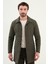 Desenli Slim Fit Gömlek Yaka Erkek Trench Coat 1