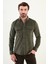 Düz Slim Fit Uzun Kollu Kadife Erkek Gömlek 1