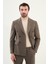 Çizgili Slim Fit Geniş Yaka Kruvaze Yün Erkek Takım Elbise 4