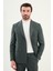 Çizgili Slim Fit Geniş Yaka Kruvaze Yün Erkek Takım Elbise 4