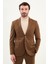 Düz Slim Fit Mono Yaka Klasik Yün Erkek Takım Elbise 4