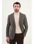 Kazayağı Desen Slim Fit Mono Yaka Yün Erkek Ceket 1