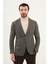 Kazayağı Desen Slim Fit Mono Yaka Yün Erkek Ceket 4