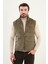 Düz Slim Fit Dik Yaka Kadife Erkek Yelek 1