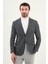 Kazayağı Desen Slim Fit Mono Yaka Yün Erkek Ceket 4
