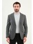 Ekoseli Slim Fit Mono Yaka Yün Erkek Ceket 1