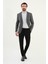 Ekoseli Slim Fit Mono Yaka Yün Erkek Ceket 3