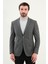 Ekoseli Slim Fit Mono Yaka Yün Erkek Ceket 4