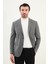 Ekoseli Slim Fit Mono Yaka Erkek Ceket 1