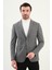 Ekoseli Slim Fit Mono Yaka Erkek Ceket 3