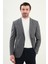 Ekoseli Slim Fit Mono Yaka Erkek Ceket 1