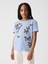 Kız Çocuk Mavi Grafikli T-Shirt 1